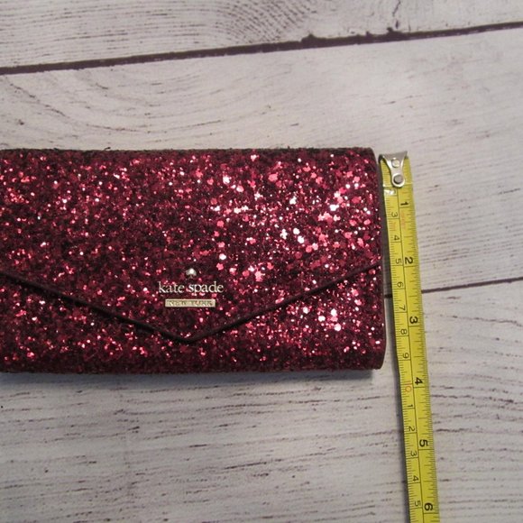 Kate Spade Laurel Way Red Glitter Wristlet - Picture 8 of 9